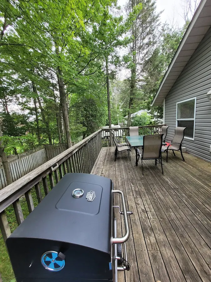Private deck surrounded by nature